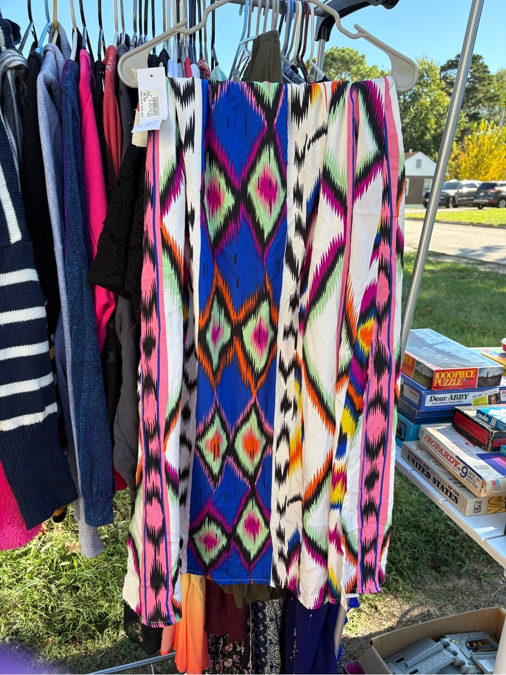 Rue21 Multicolor Aztec Maxi Skirt with Pink, Blue and Orange Accents